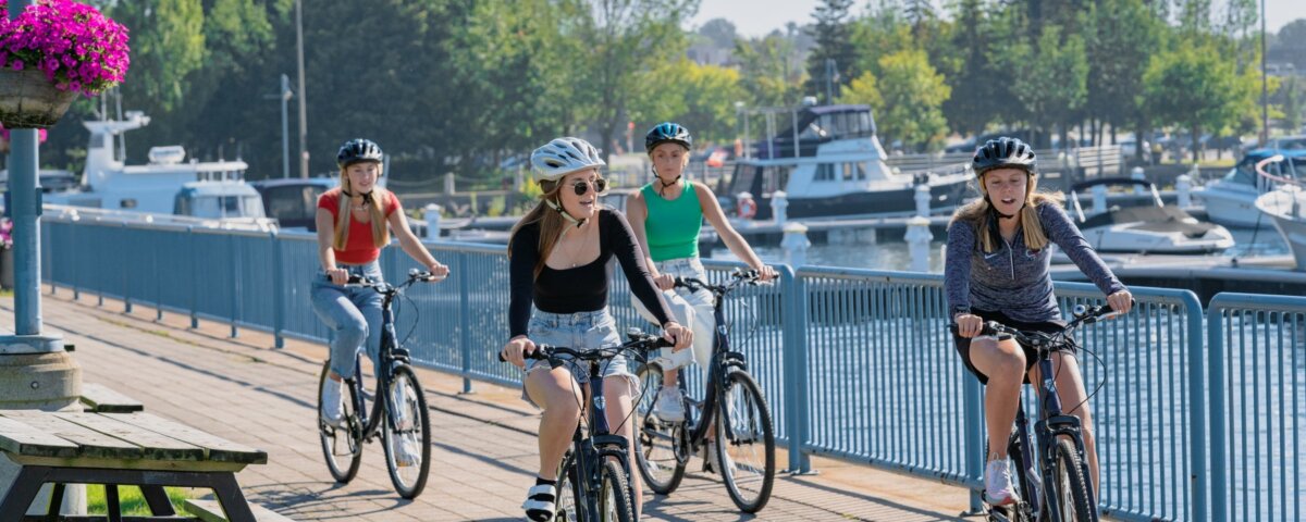 Cycling downtown Sault Ste. Marie
