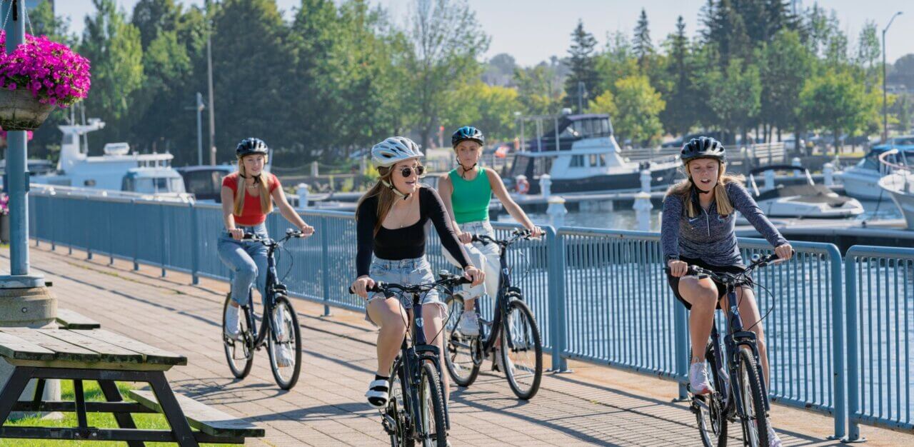 Cycling downtown Sault Ste. Marie