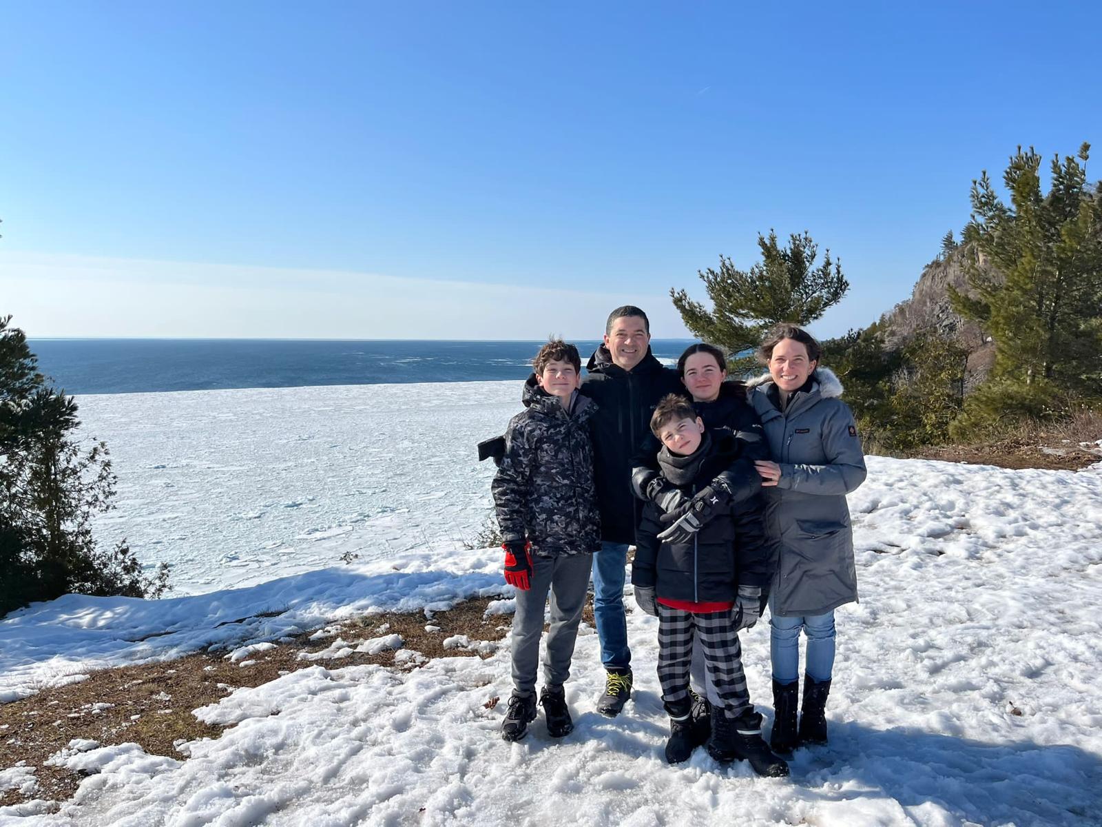 Family on snow