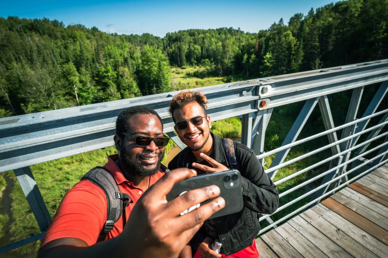 Two men hiking