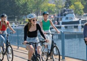 Cycling downtown Sault Ste. Marie
