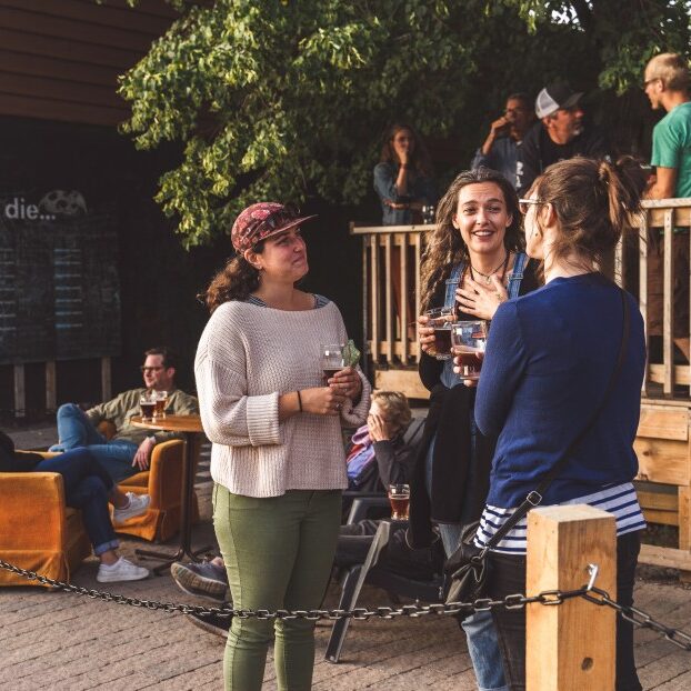 Drinking at a pub